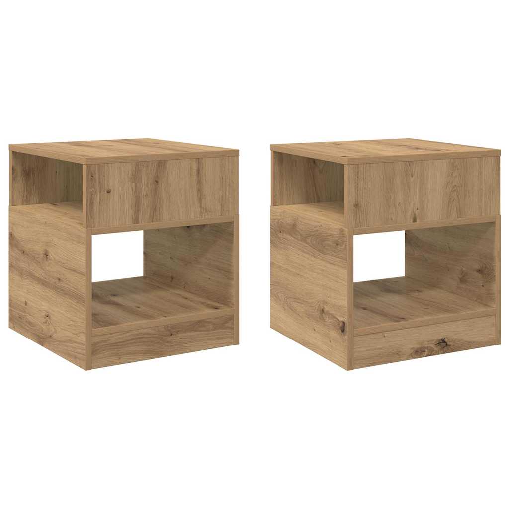 End Table 2 pcs Artisan Oak 40.5 x 40 x 45 cm Engineered Wood