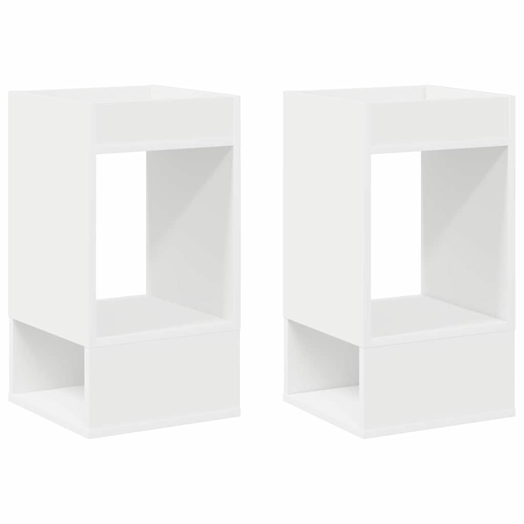 End Table 2 pcs White 30 x 30 x 56 cm Engineered Wood