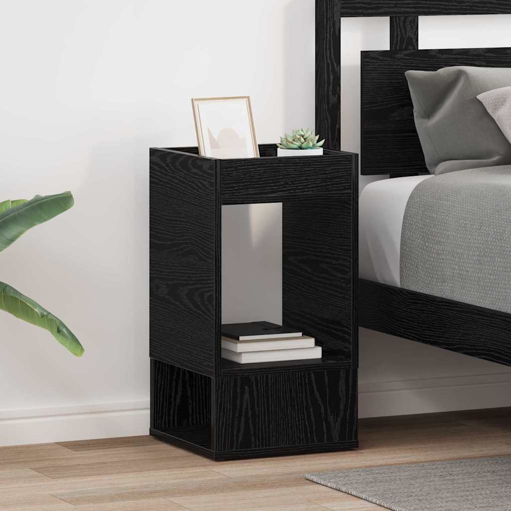 End Table 2 pcs Black Oak 30 x 30 x 56 cm Engineered Wood
