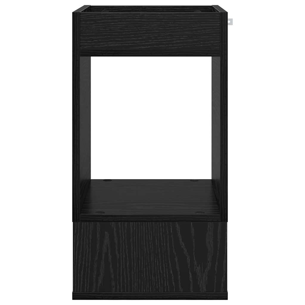 End Table 2 pcs Black Oak 30 x 30 x 56 cm Engineered Wood