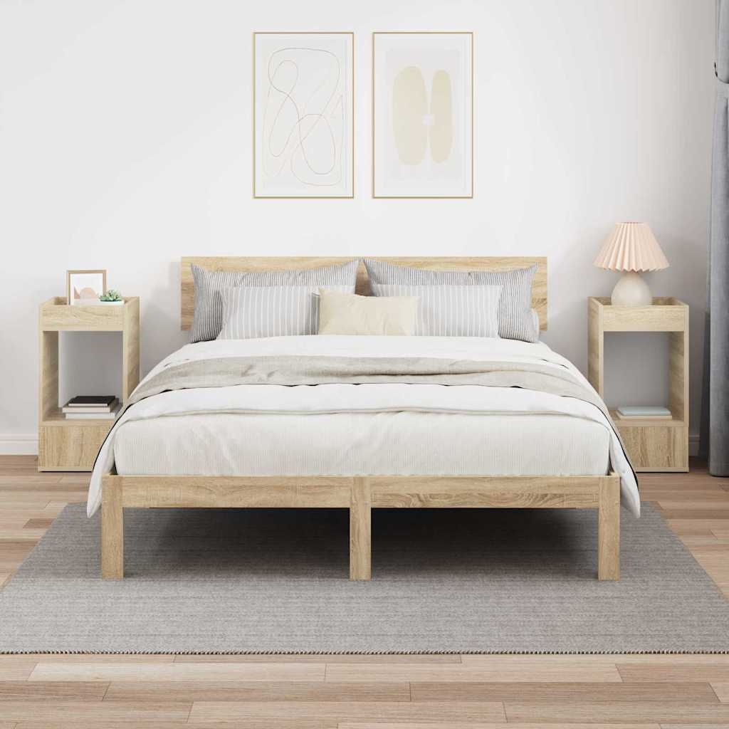 End Table 2 pcs Sonoma Oak 30 x 30 x 56 cm Engineered Wood