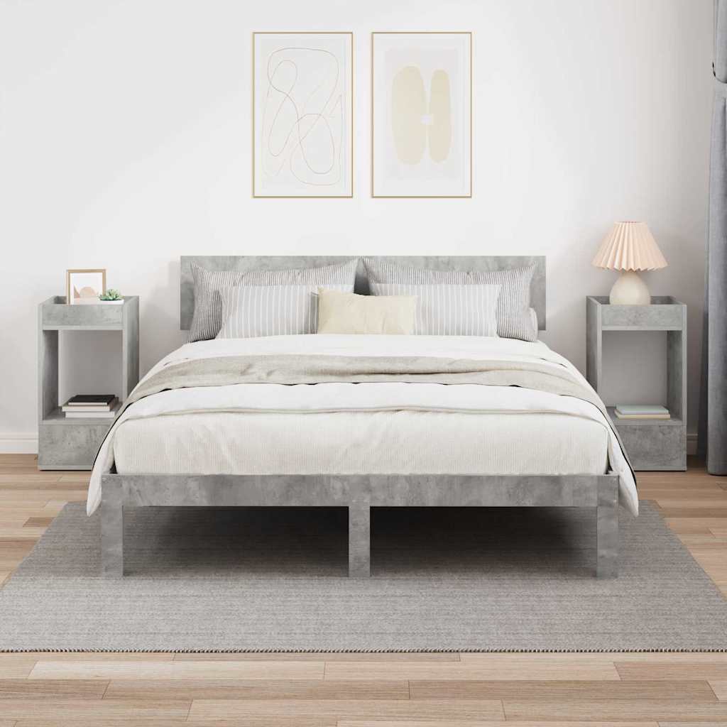 End Table 2 pcs Concrete Grey 30 x 30 x 56 cm Engineered Wood