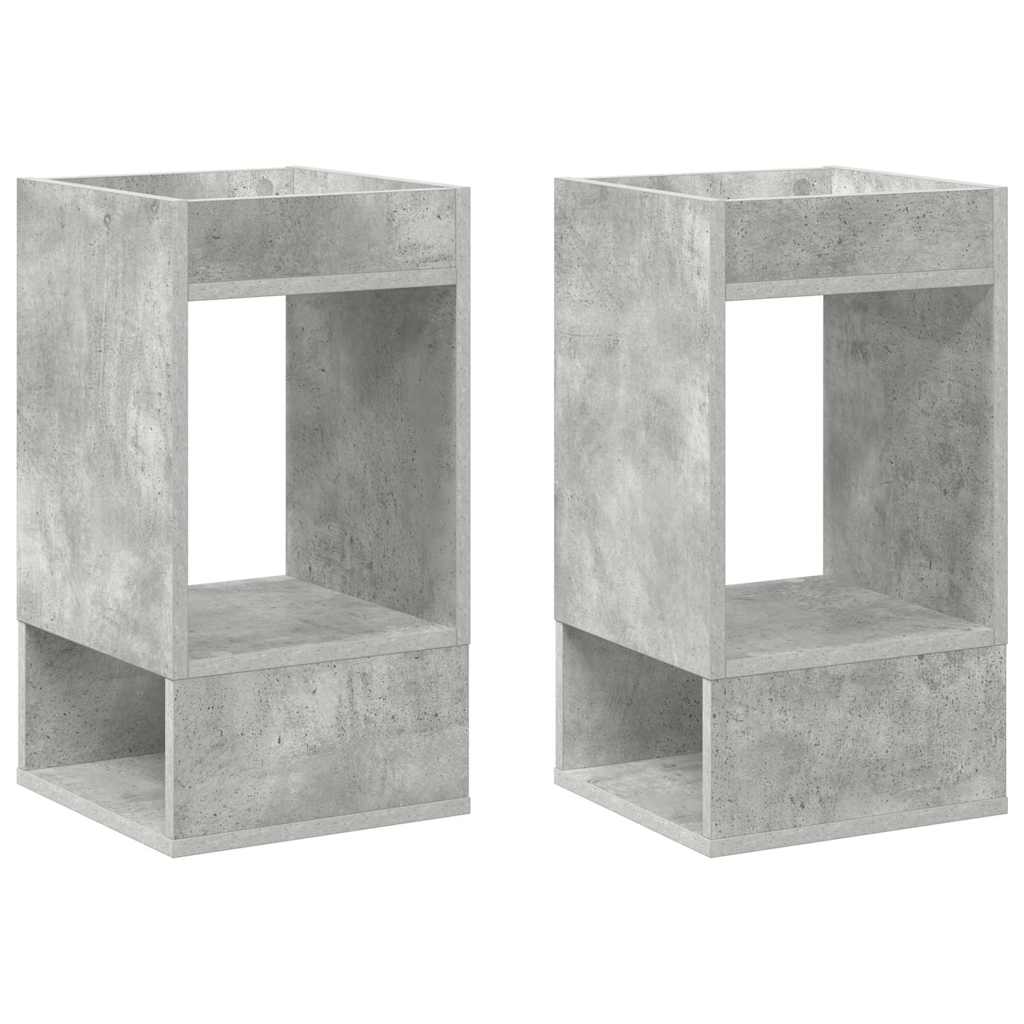 End Table 2 pcs Concrete Grey 30 x 30 x 56 cm Engineered Wood