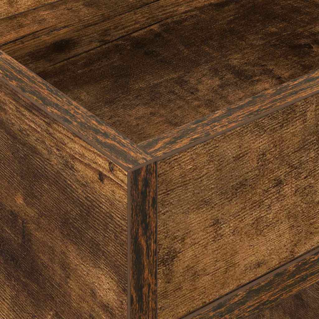 End Table 2 pcs Smoked Oak 30 x 30 x 56 cm Engineered Wood
