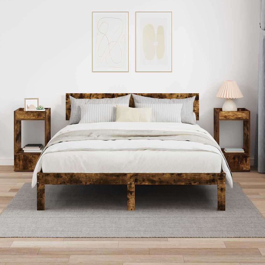 End Table 2 pcs Smoked Oak 30 x 30 x 56 cm Engineered Wood