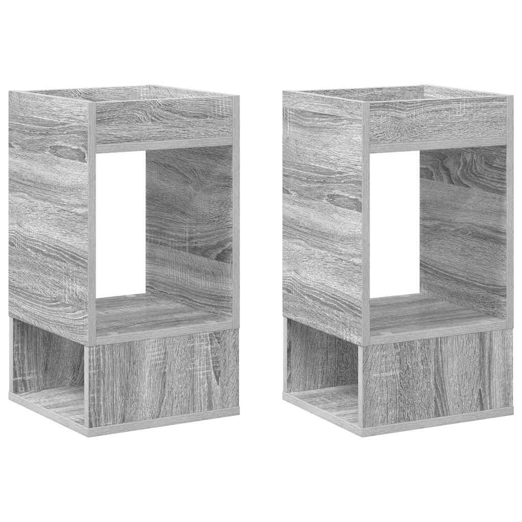 End Table 2 pcs Grey Sonoma 30 x 30 x 56 cm Engineered Wood