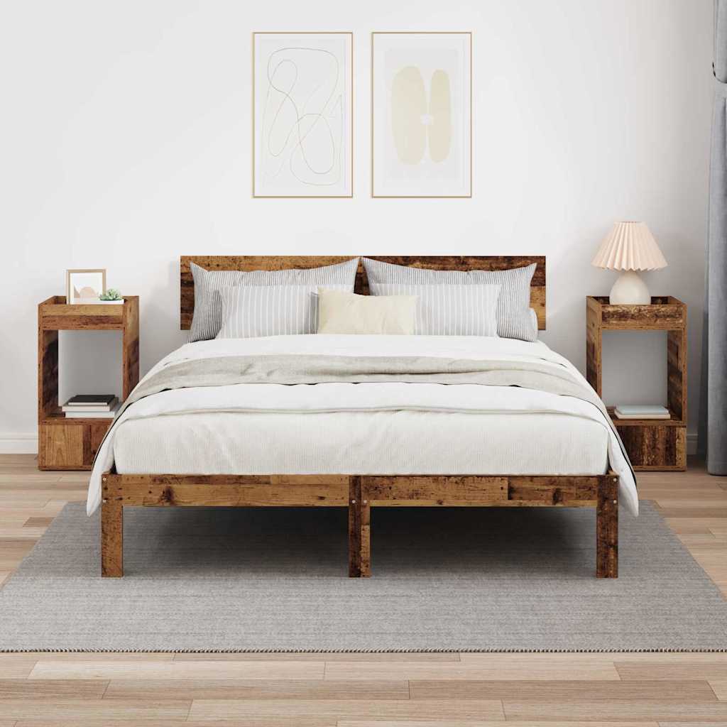End Table 2 pcs Old Wood 30 x 30 x 56 cm Engineered Wood