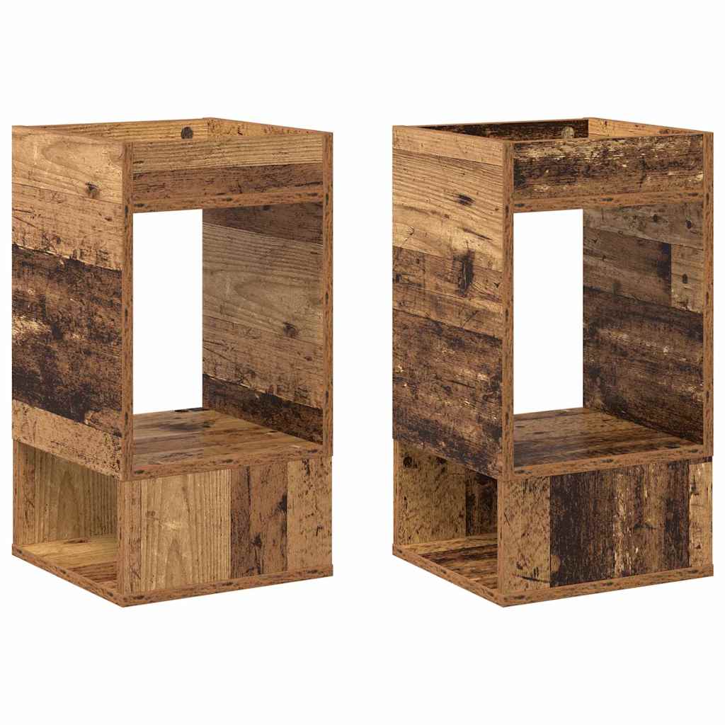 End Table 2 pcs Old Wood 30 x 30 x 56 cm Engineered Wood