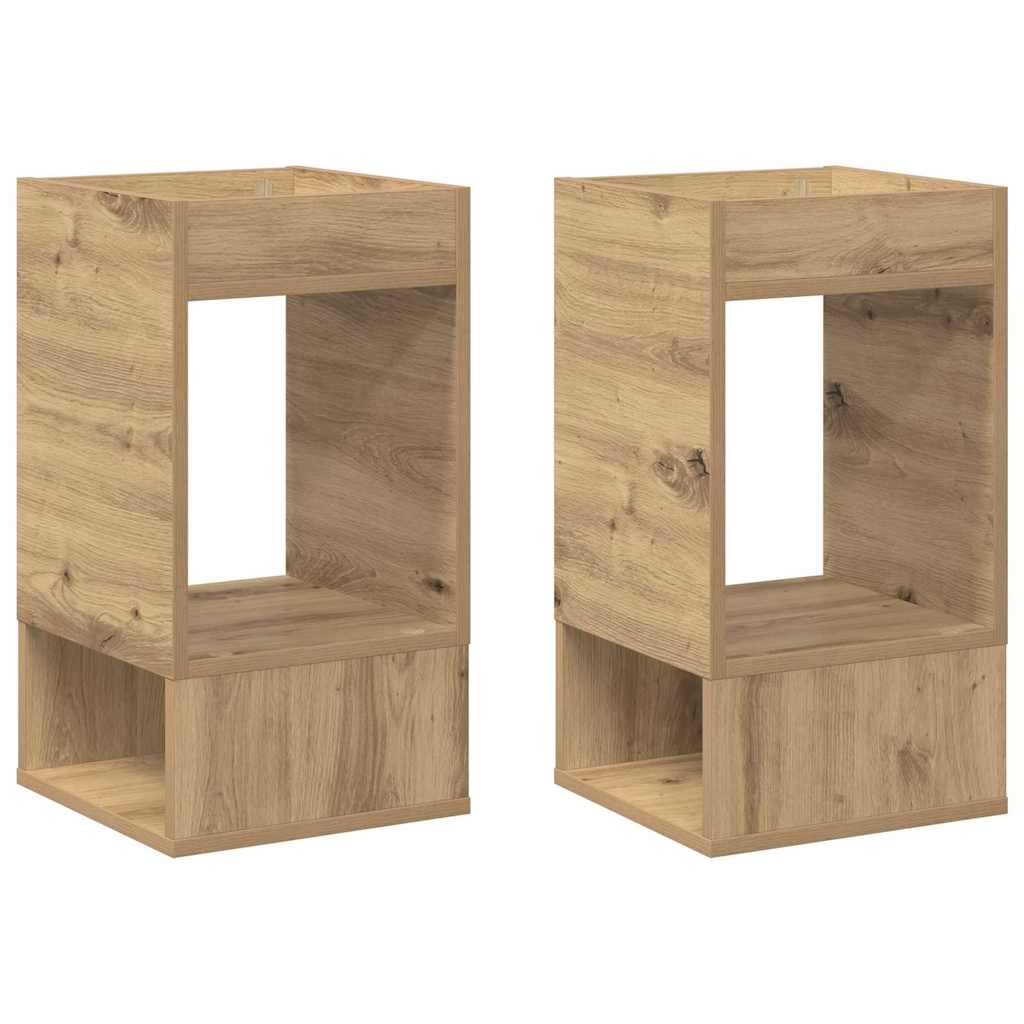 End Table 2 pcs Artisan Oak 30 x 30 x 56 cm Engineered Wood