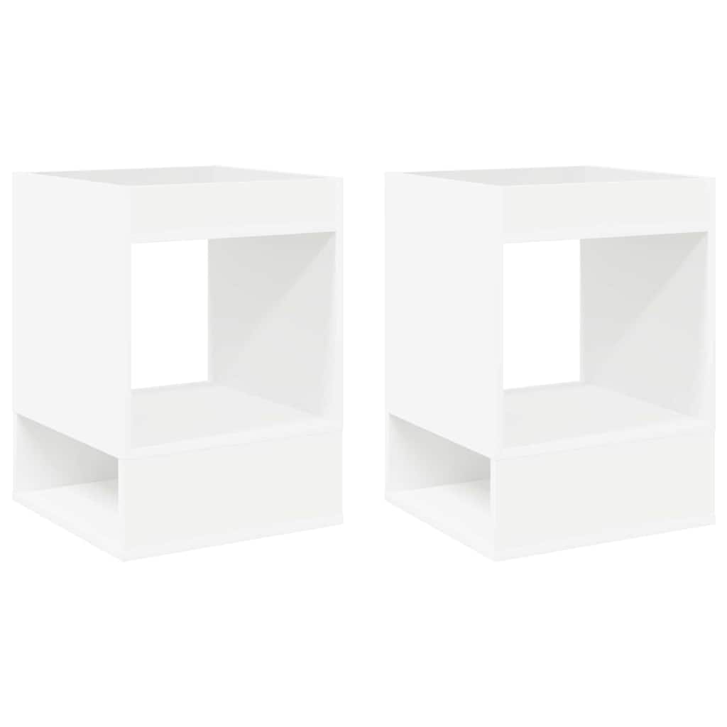 End Table 2 pcs White 40 x 40 x 56 cm Engineered Wood