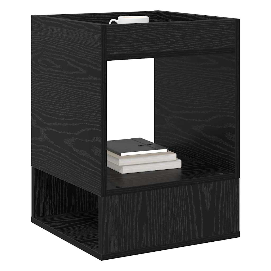 End Table Black Oak 40 x 40 x 56 cm Engineered Wood