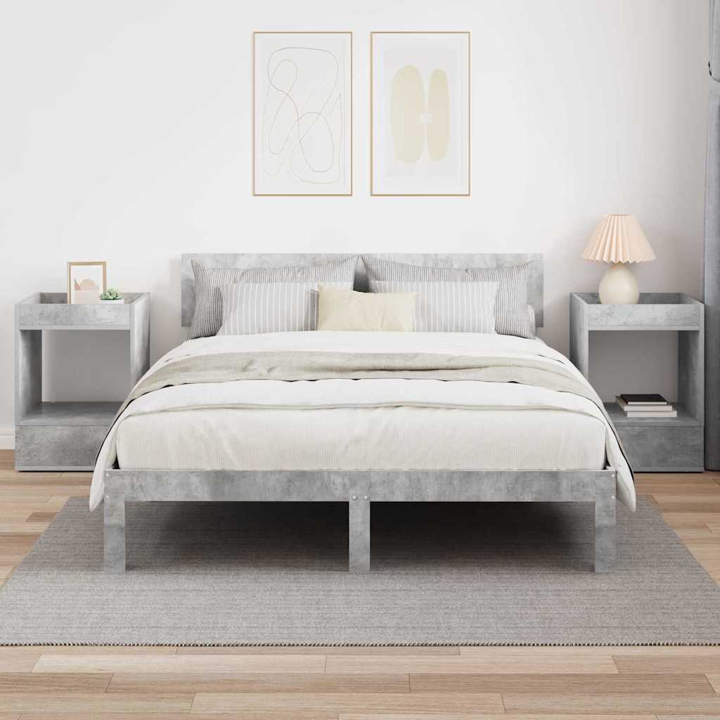 End Table 2 pcs Concrete Grey 40 x 40 x 56 cm Engineered Wood