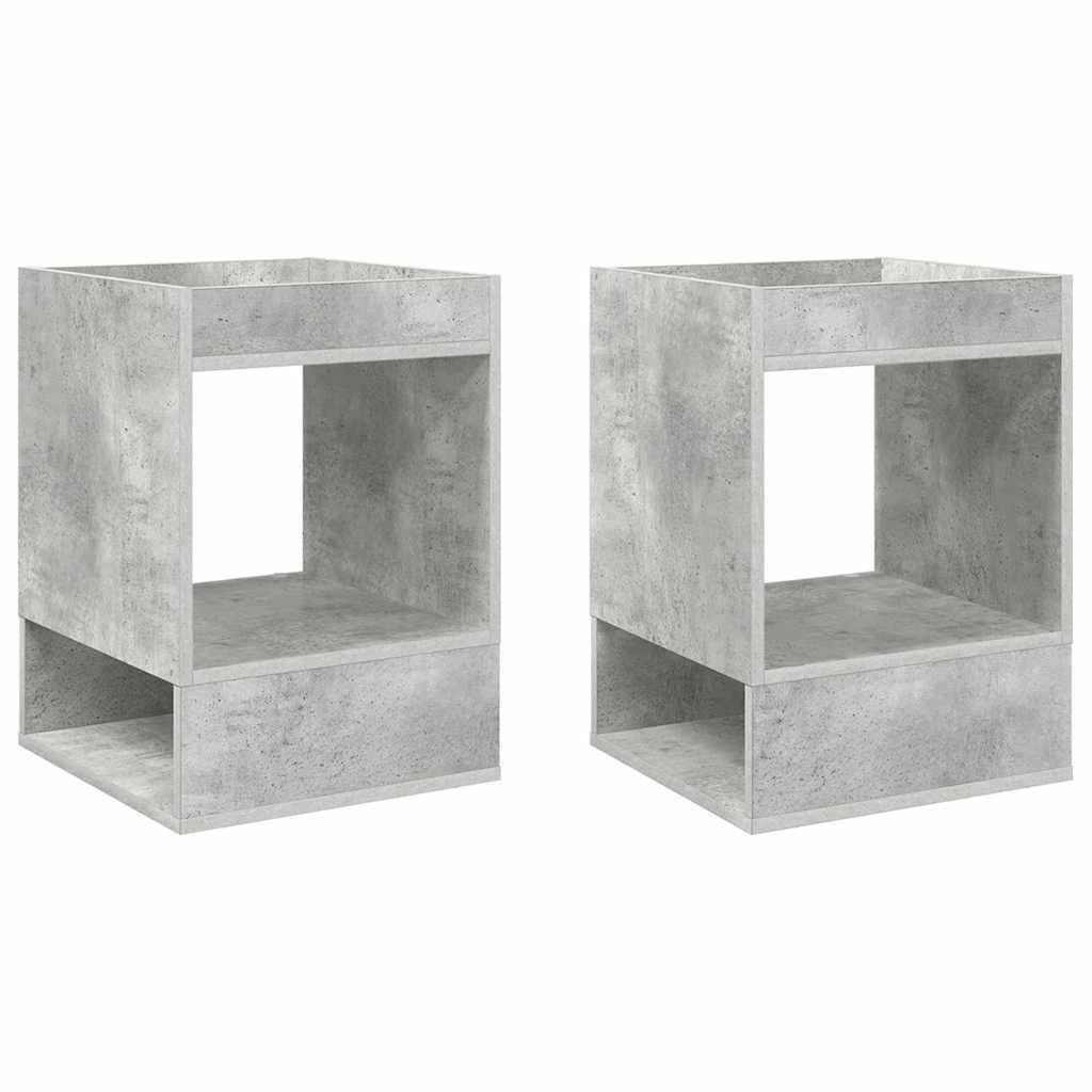 End Table 2 pcs Concrete Grey 40 x 40 x 56 cm Engineered Wood