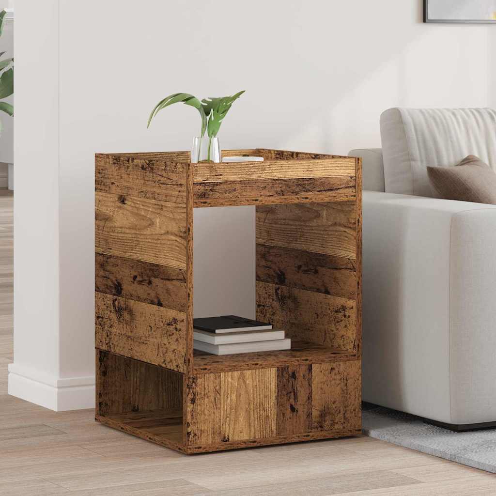 End Table Old Wood 40 x 40 x 56 cm Engineered Wood