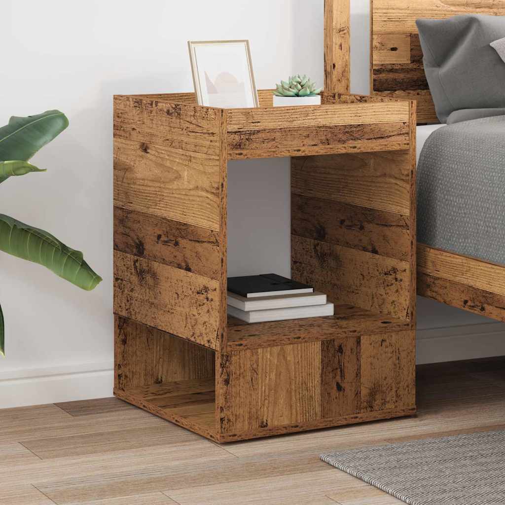 End Table Old Wood 40 x 40 x 56 cm Engineered Wood
