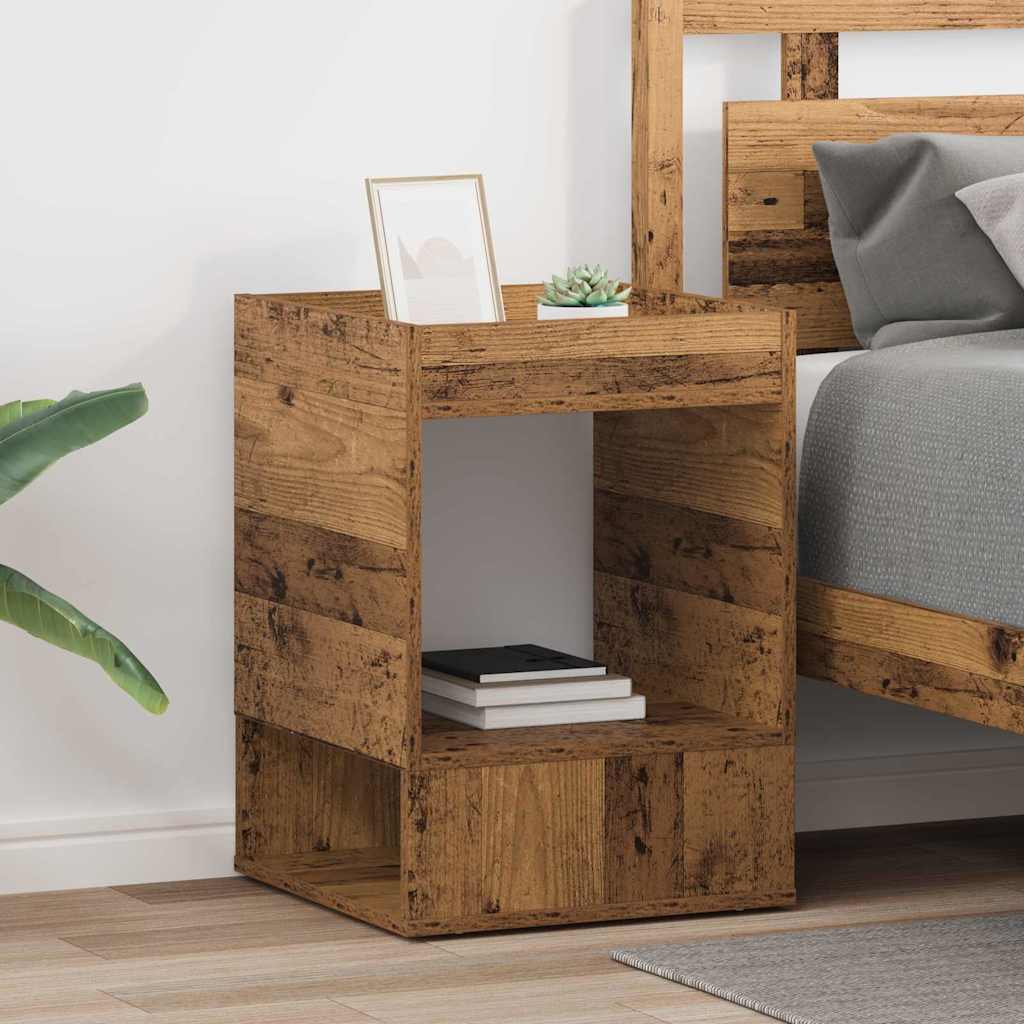 End Table 2 pcs Old Wood 40 x 40 x 56 cm Engineered Wood