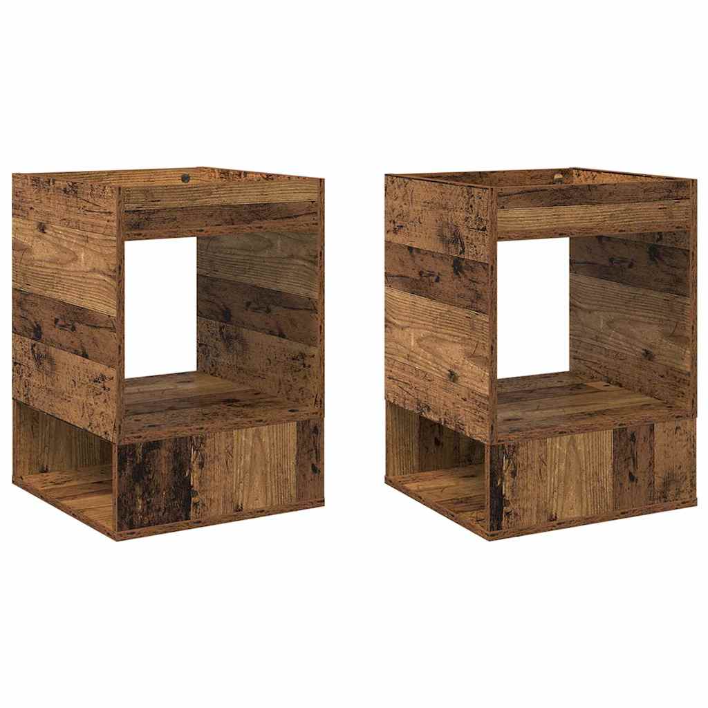 End Table 2 pcs Old Wood 40 x 40 x 56 cm Engineered Wood