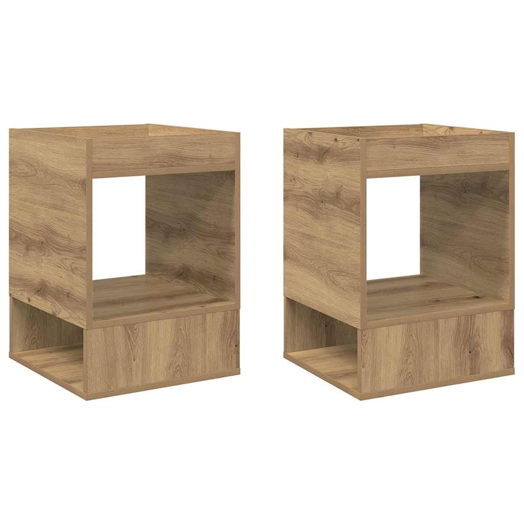 End Table 2 pcs Artisan Oak 40 x 40 x 56 cm Engineered Wood