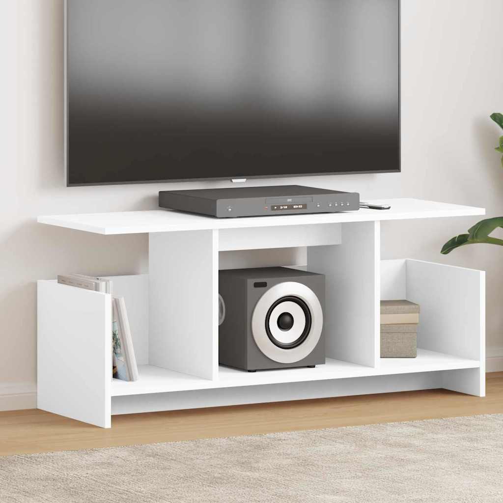 TV Stand White 102 x 35 x 45 cm Engineered Wood