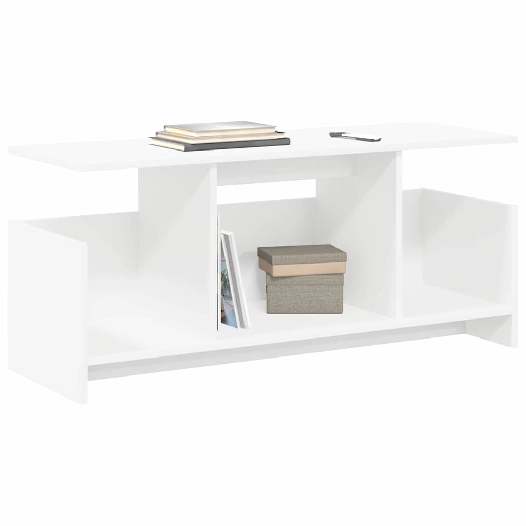 TV Stand White 102 x 35 x 45 cm Engineered Wood