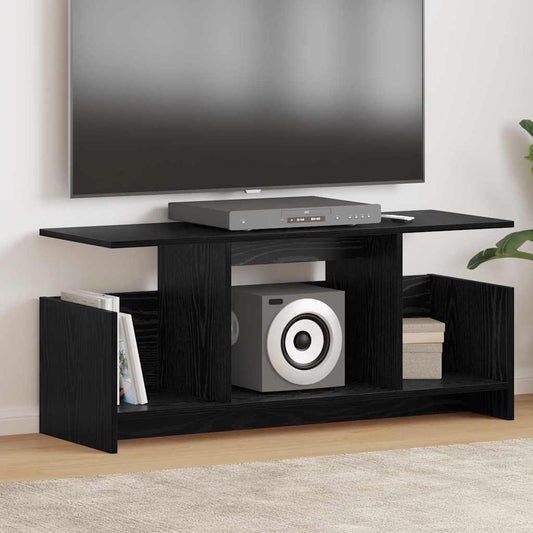 TV Stand Black Oak 102 x 35 x 45 cm Engineered Wood