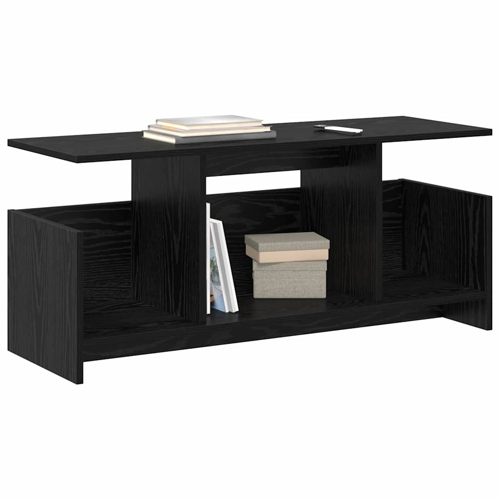 TV Stand Black Oak 102 x 35 x 45 cm Engineered Wood