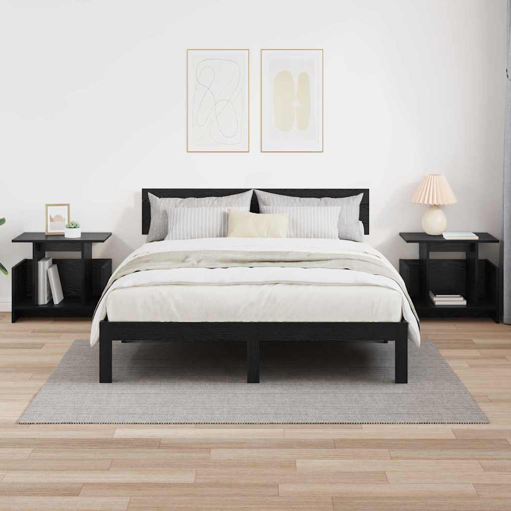 TV Stand 2 pcs Black Oak 50 x 35 x 45 cm Engineered Wood
