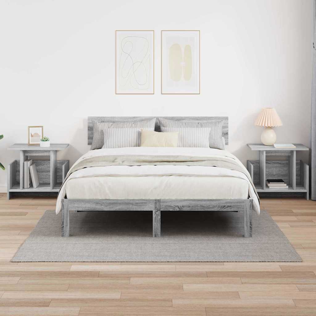 TV Stand 2 pcs Grey Sonoma 50 x 35 x 45 cm Engineered Wood