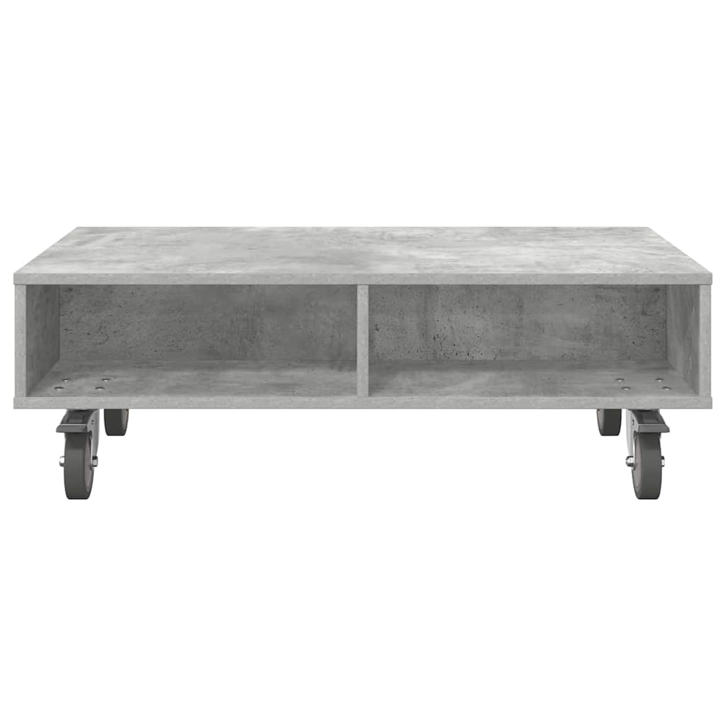 Side Table with Wheels Concrete Grey 90 x 50 x 30 cm