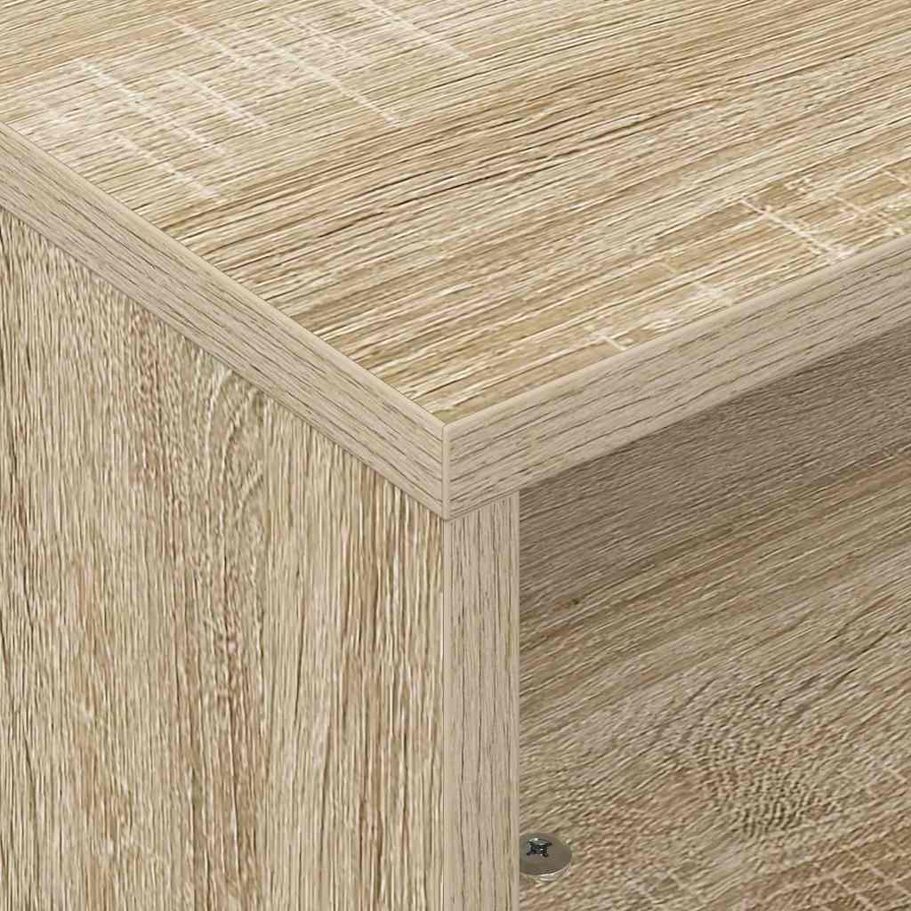 Side Table with Wheels Sonoma Oak 50.5 x 50 x 30 cm