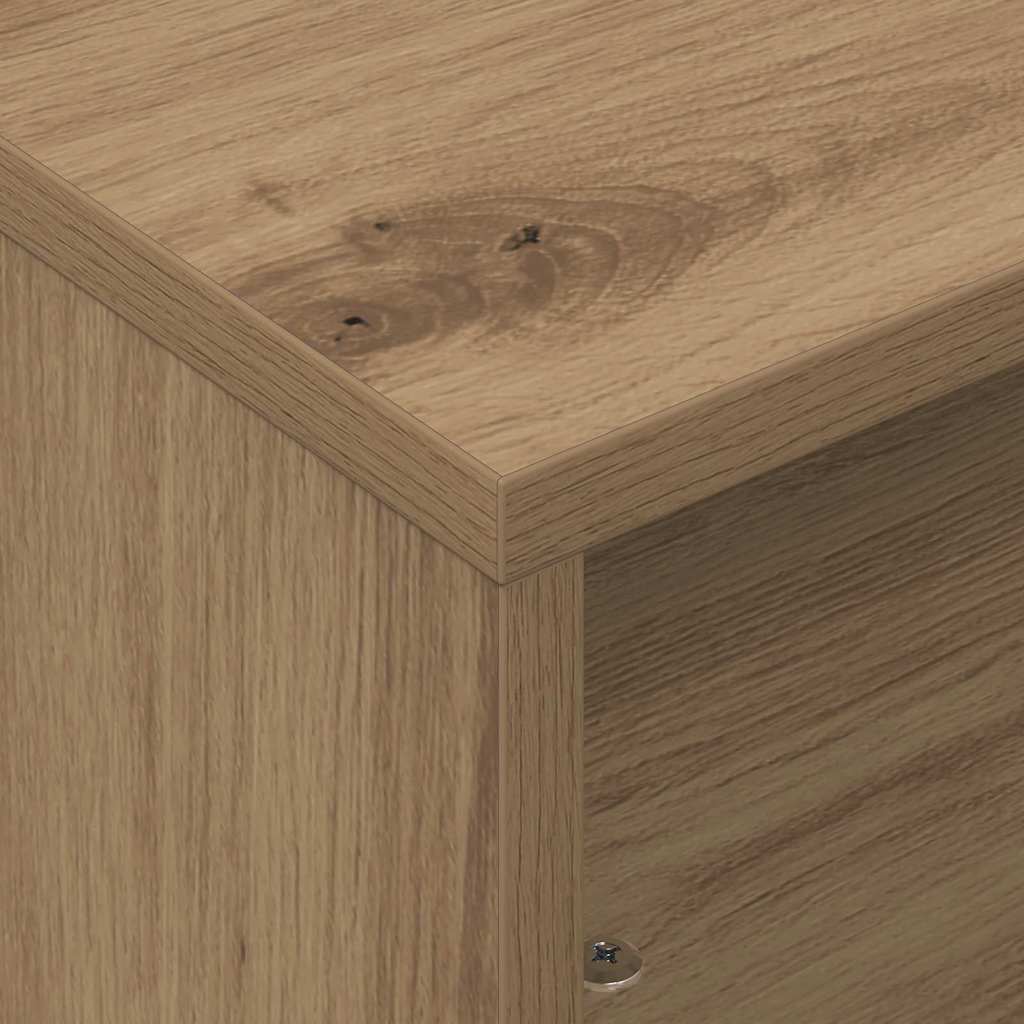 Side Table with Wheels Artisan Oak 50.5 x 50 x 30 cm