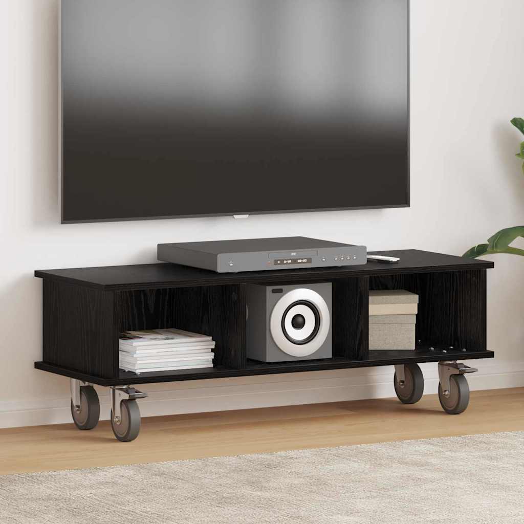 TV Stand 100 x 35 x 35 cm Black Oak Engineered Wood