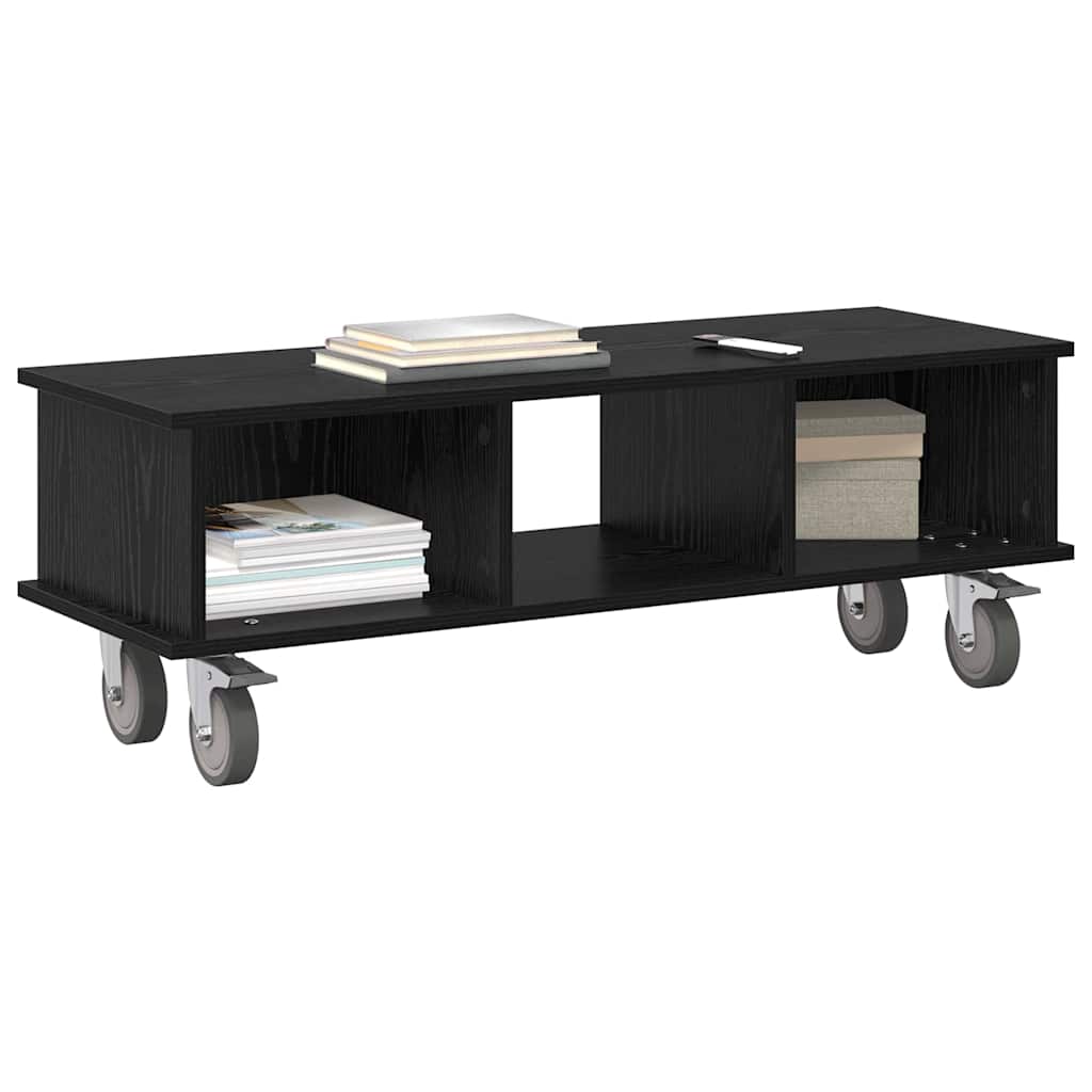 TV Stand 100 x 35 x 35 cm Black Oak Engineered Wood