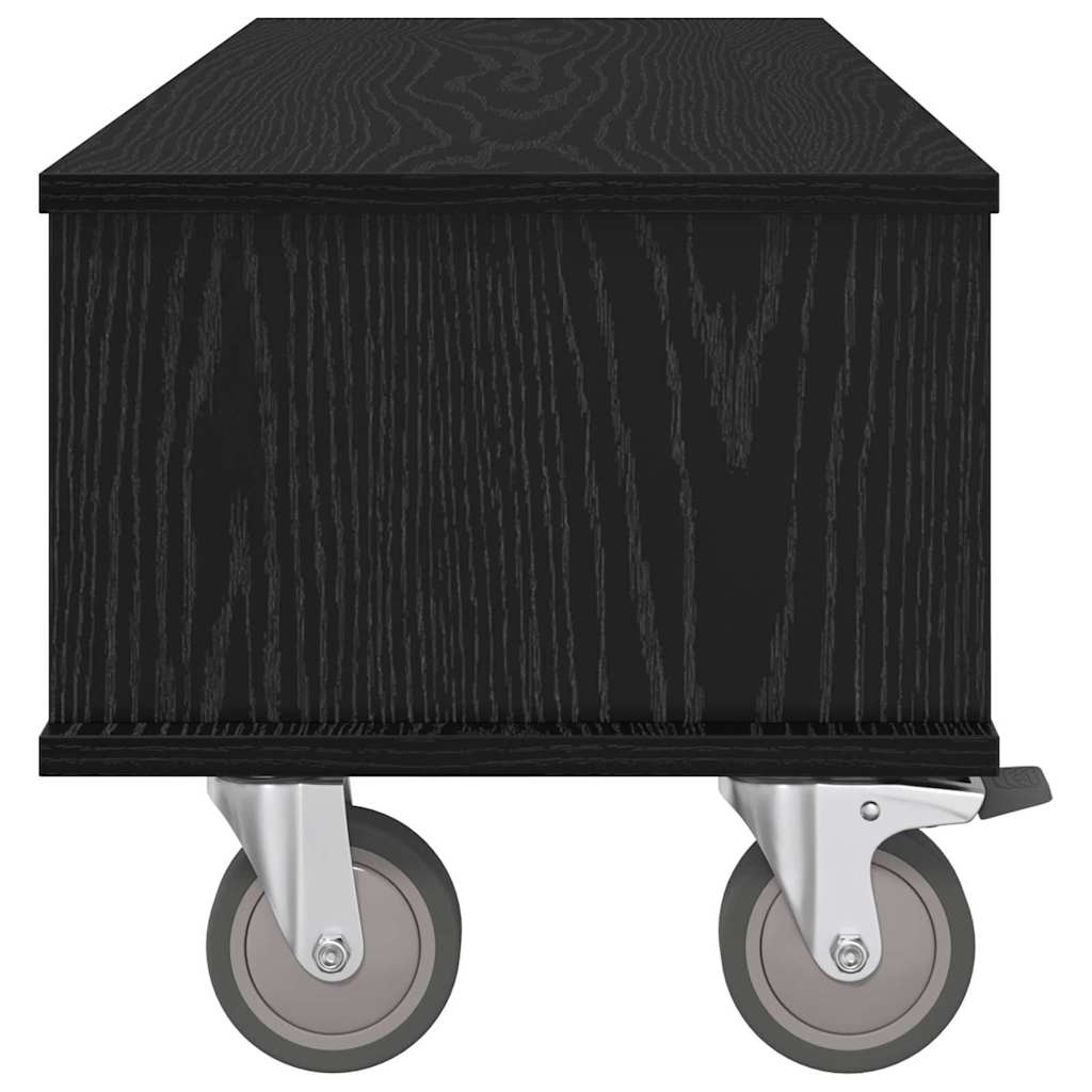 TV Stand Black Oak 100 x 35 x 35 cm Engineered Wood