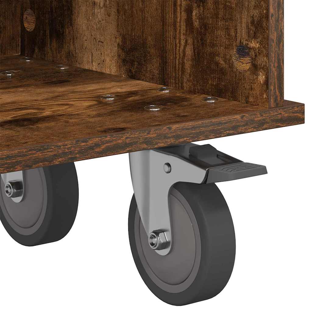 TV Stand Smoked Oak 100 x 35 x 35 cm Engineered Wood