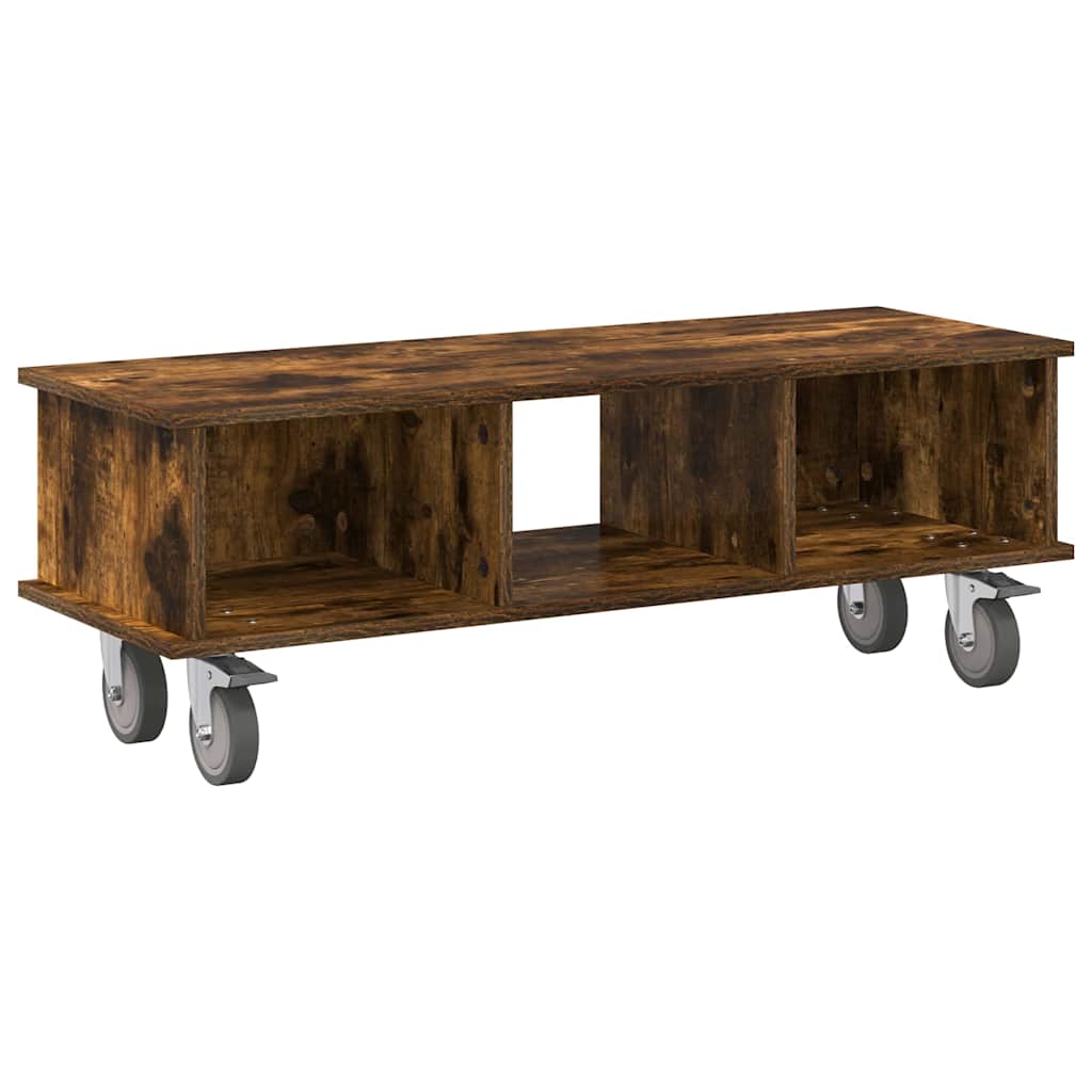TV Stand Smoked Oak 100 x 35 x 35 cm Engineered Wood