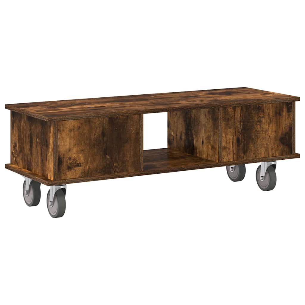TV Stand Smoked Oak 100 x 35 x 35 cm Engineered Wood