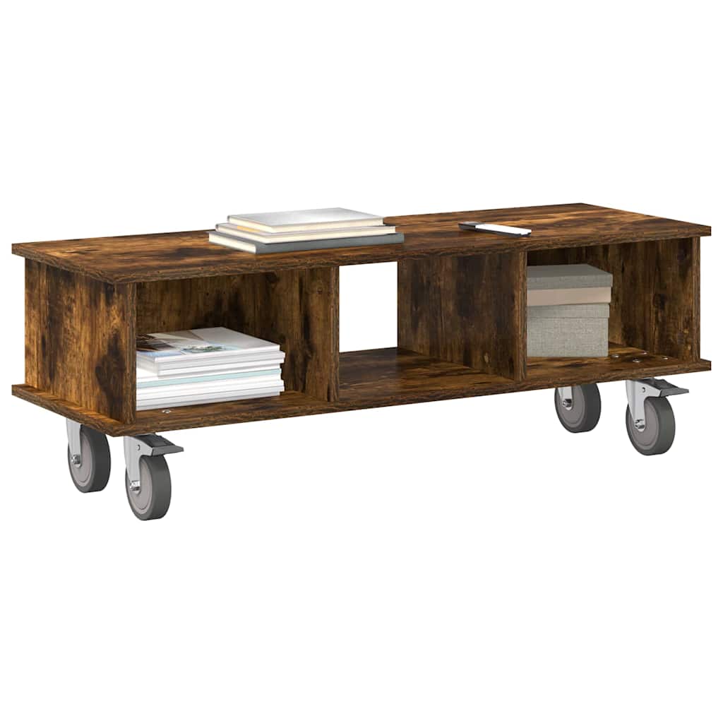 TV Stand Smoked Oak 100 x 35 x 35 cm Engineered Wood