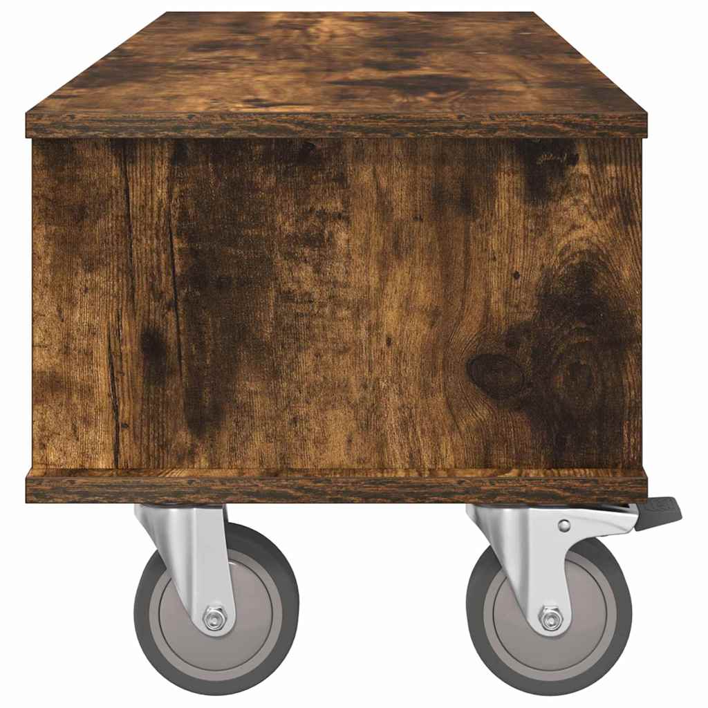 TV Stand Smoked Oak 100 x 35 x 35 cm Engineered Wood