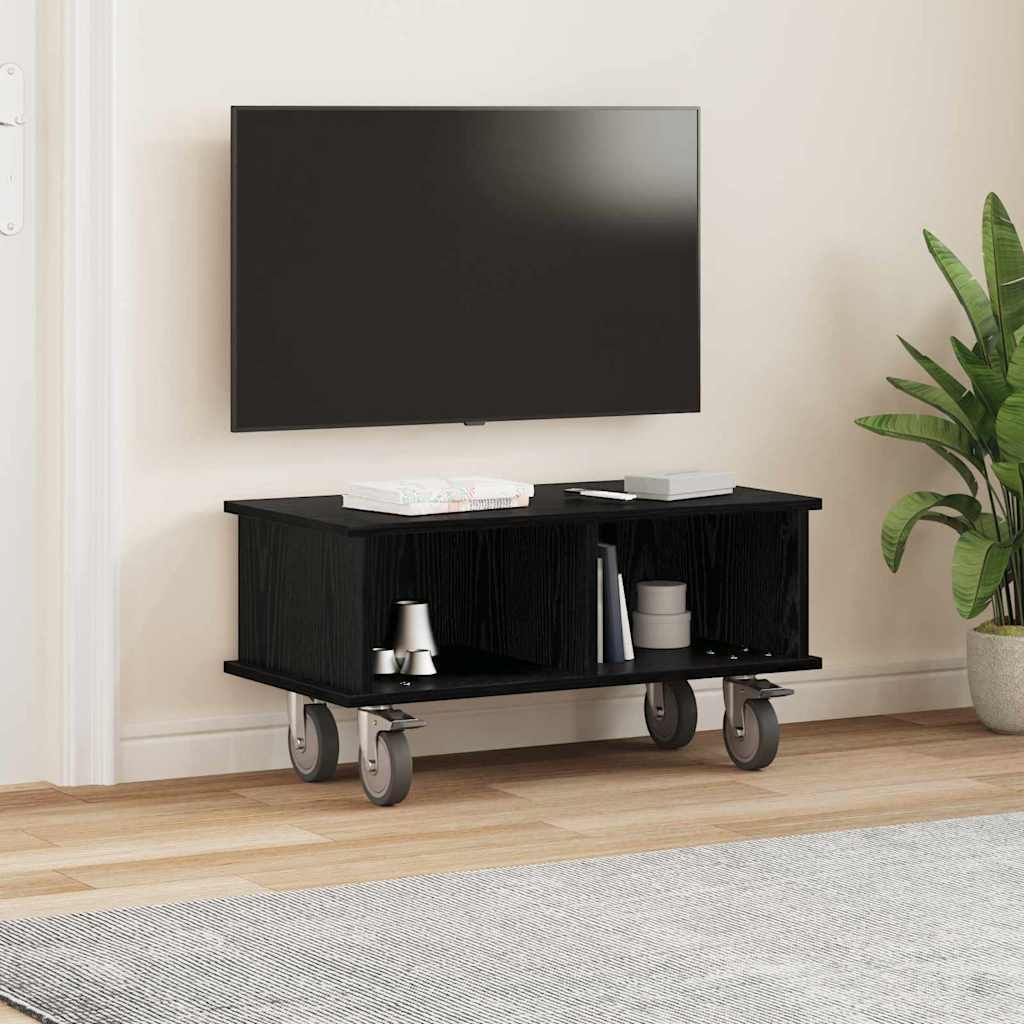 TV Stand 68.5 x 35 x 35 cm Black Oak Engineered Wood
