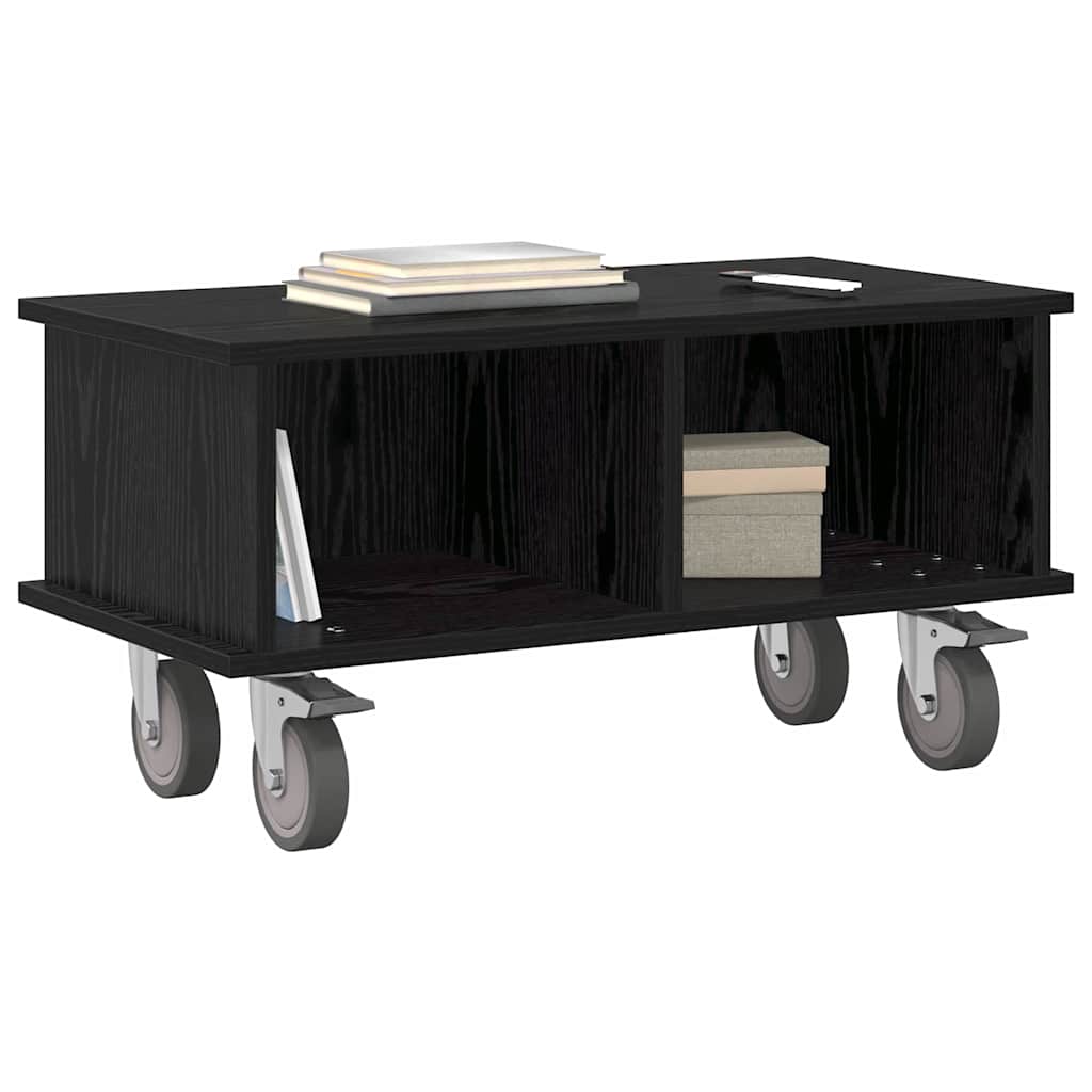 TV Stand Black Oak 68.5 x 35 x 35 cm Engineered Wood