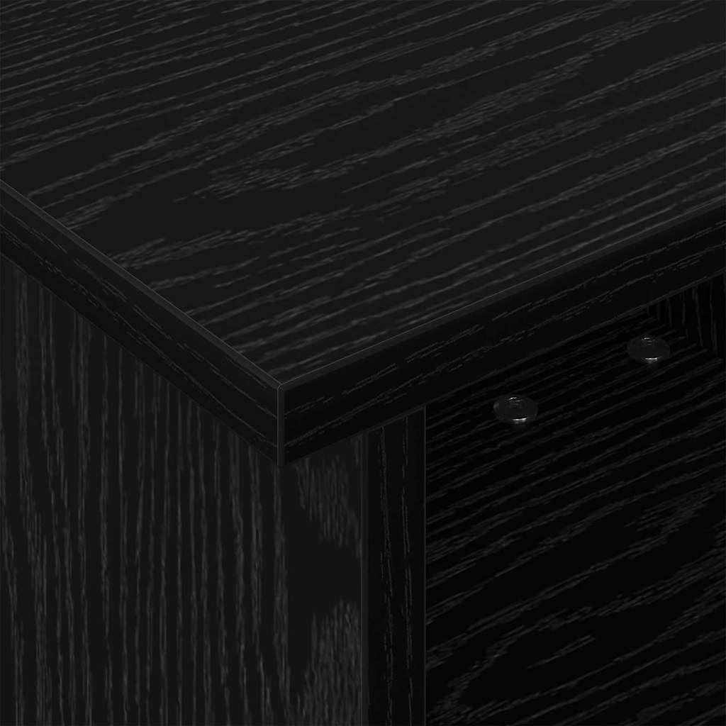 TV Stand Black Oak 37 x 35 x 35 cm Engineered Wood