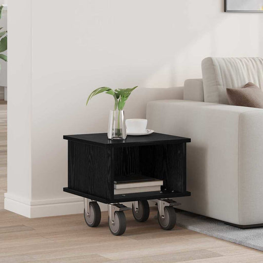 TV Stand Black Oak 37 x 35 x 35 cm Engineered Wood
