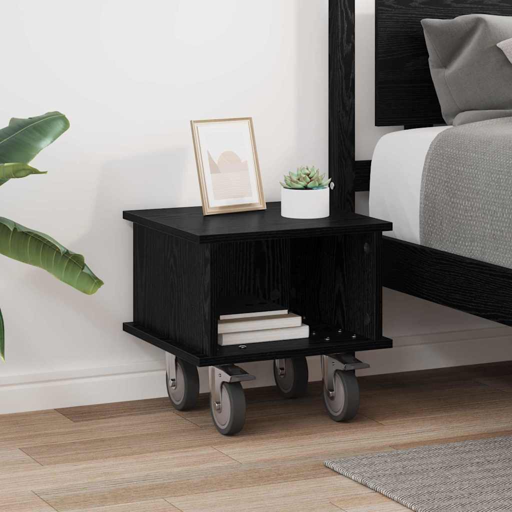 TV Stand Black Oak 37 x 35 x 35 cm Engineered Wood