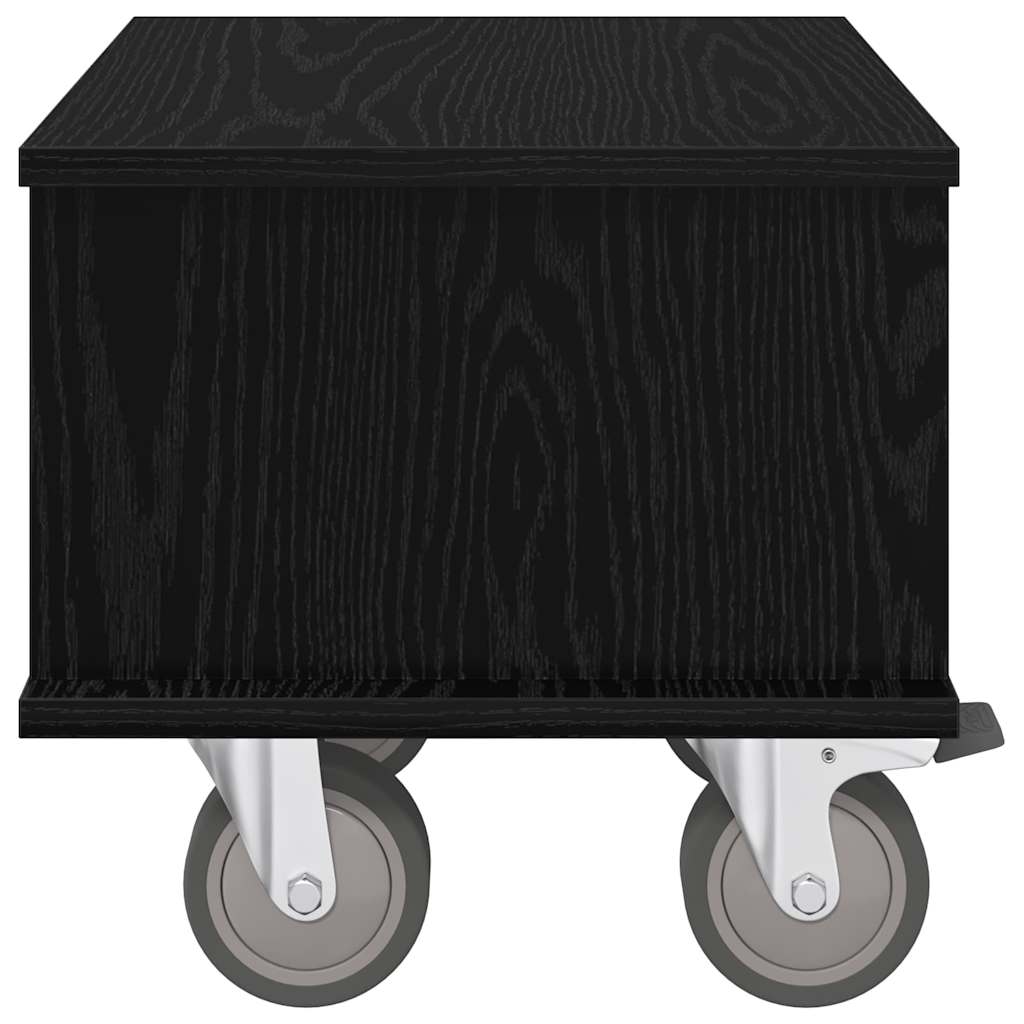 TV Stand Black Oak 37 x 35 x 35 cm Engineered Wood