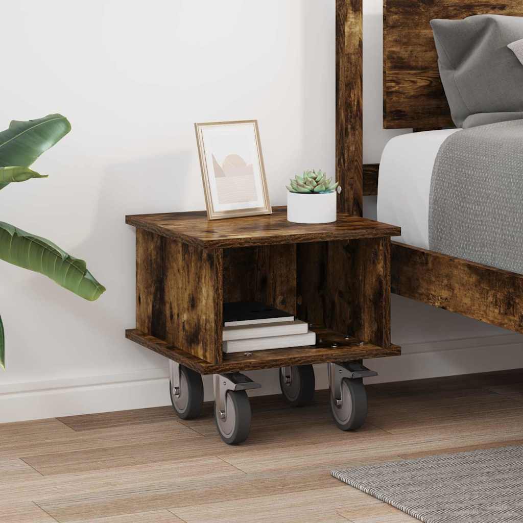 TV Stand Smoked Oak 37 x 35 x 35 cm Engineered Wood