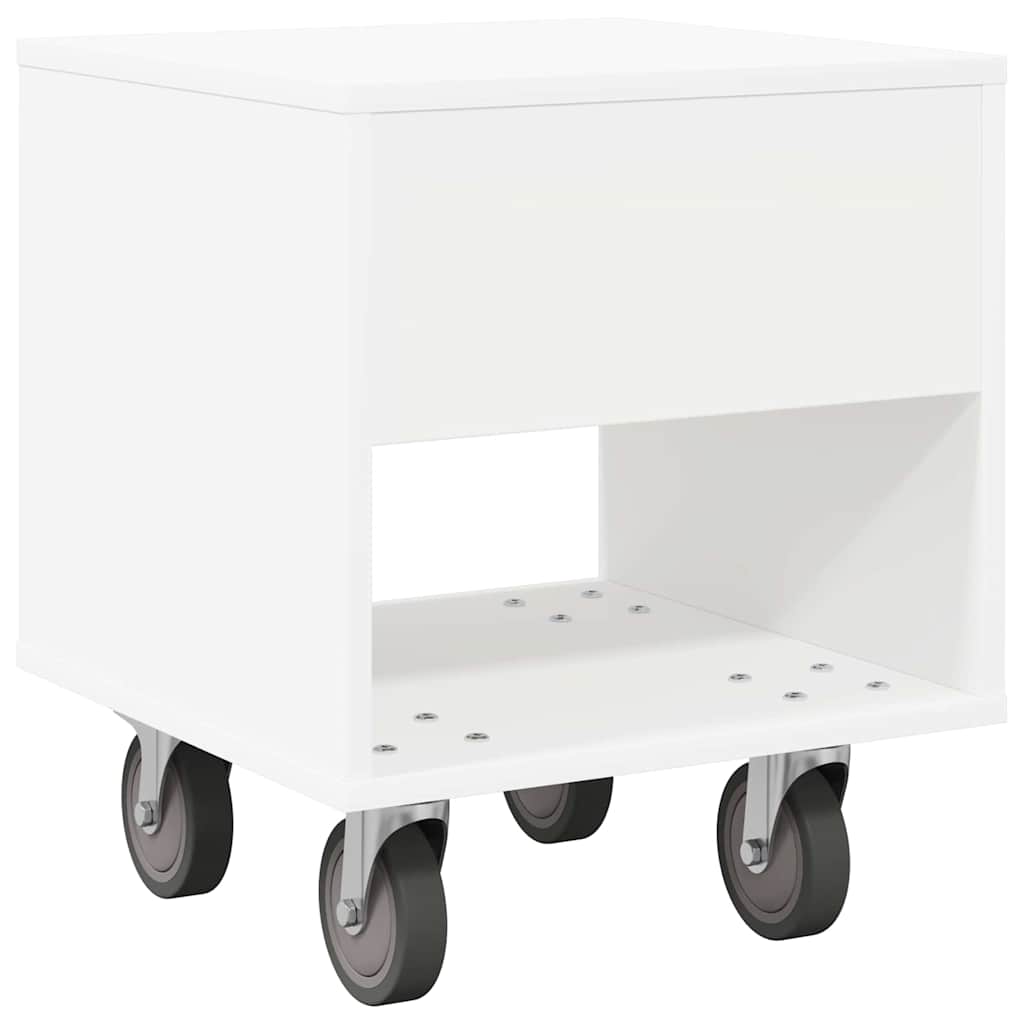Bedside Table White 40.5 x 40 x 48 cm Engineered Wood