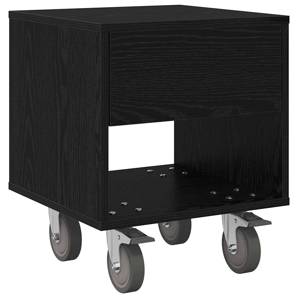 Bedside Table 2 pcs Black Oak 40.5 x 40 x 48 cm Engineered Wood