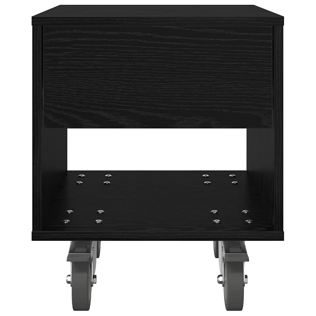 Bedside Table 2 pcs Black Oak 40.5 x 40 x 48 cm Engineered Wood