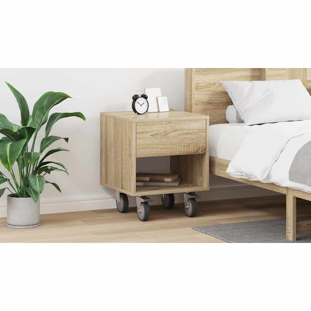 Bedside Table Sonoma Oak 40.5 x 40 x 48 cm Engineered Wood